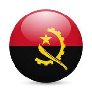 Round glossy icon of Angola