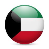 Round glossy icon of Kuwait