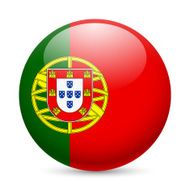 Round glossy icon of Portugal
