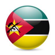 Round glossy icon of Mozambique