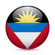 Round glossy icon of Antigua and Barbuda