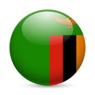 Round glossy icon of Zambia