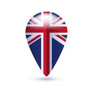 Map location pin with national flag