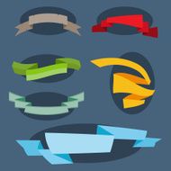 Vector Ribbon Banner Set Illustration