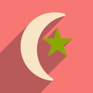 Flat with shadow icon and mobile application Turkish month N2