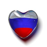 Glass Russian heart isolated on white