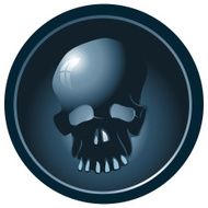 Blue Skull Sign