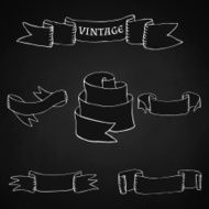 set of vintage ribbons and banners N5