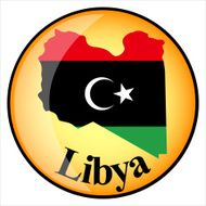 orange button with the image maps of Libya
