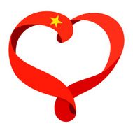 Vietnam flag ribbon-shaped heart