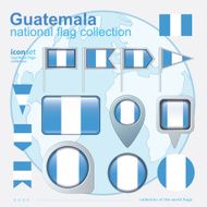 Flag of Guatemala icon collection vector illustration