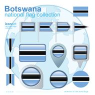 Flag of Botswana icon collection vector illustration