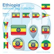 Flag of Ethiopia icon collection vector illustration