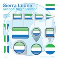 Flag of Sierra Leone icon collection vector illustration