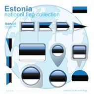 Flag of Estonia icon collection vector illustration