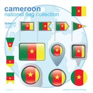 Flag of Cameroon icon collection vector illustration