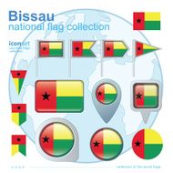Flag of Bissau icon collection vector illustration