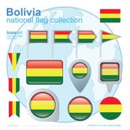 Flag of Bolivia icon collection vector illustration