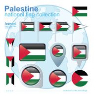 Flag of Palestine icon collection vector illustration
