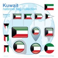 Flag of Kuwait icon collection vector illustration