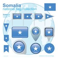 Flag of Somalia icon collection vector illustration