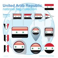 Flag of United Arab Republic icon collection vector illustration