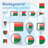 Flag of Madagascar icon collection vector illustration