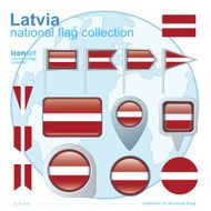 Flag of Latvia icon collection vector illustration