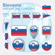 Flag of Slovenia icon collection vector illustration