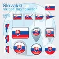 Flag of Slovakia icon collection vector illustration
