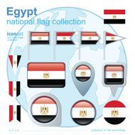 Flag of Egypt icon collection vector illustration