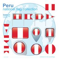 Flag of Peru icon collection vector illustration