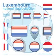 Flag of Luxembourg icon collection vector illustration