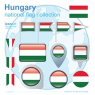 Flag of Hungary icon collection vector illustration