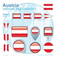 Flag of Austria icon collection vector illustration