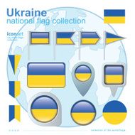 Flag of Ukraine icon collection vector illustration