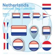 Flag of Netherlands icon collection vector illustration