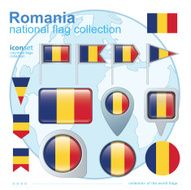 Flag of Romania icon collection vector illustration