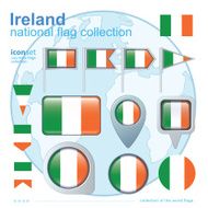 Flag of Ireland icon collection vector illustration