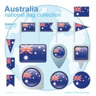 Flag of Australia icon collection vector illustration