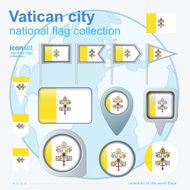 Flag of Vatican City icon collection vector illustration