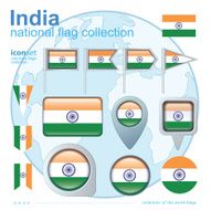 Flag of India icon collection vector illustration