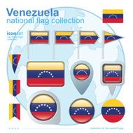 Flag of Venezuela icon collection vector illustration