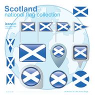 Flag of Scotland icon collection vector illustration