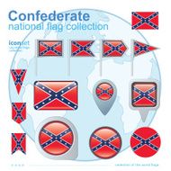 Flag of Confederate icon collection vector illustration