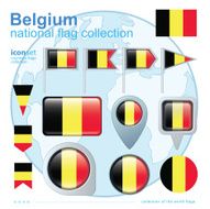 Flag of Belgium icon collection vector illustration