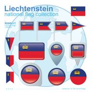Flag of Liechtenstein icon collection vector illustration