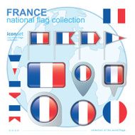 Flag of France icon collection vector illustration