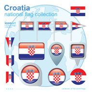 Flag of Croatia icon collection vector illustration