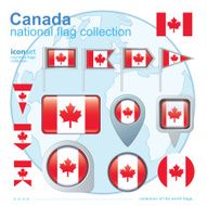 Flag of Canada icon collection vector illustration